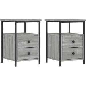 vidaXL Sonoma Grey Nightstands - Nightstand - 2 pcs vidaXL Sonoma Grey Nightstands - Nightstand - 2 pcs