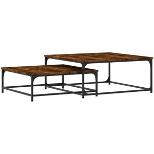 vidaXL 832820 Smoked Oak Coffee Table - Coffee Table vidaXL 832820 Smoked Oak Coffee Table - Coffee Table