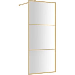 vidaXL Gold Walk-in Shower Wall with ESG Glass 90x195cm vidaXL Gold Walk-in Shower Wall with ESG Glass 90x195cm