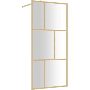 vidaXL Gold Walk-in Shower Wall with ESG Glass 80x195cm vidaXL Gold Walk-in Shower Wall with ESG Glass 80x195cm