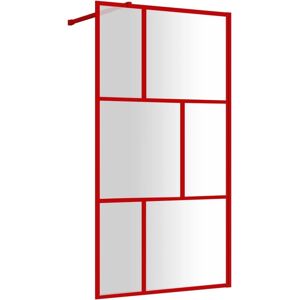 vidaXL Walk-in Shower Wall with ESG Glass Red - Bathroom Shower Partition vidaXL Walk-in Shower Wall with ESG Glass Red - Bathroom Shower Partition