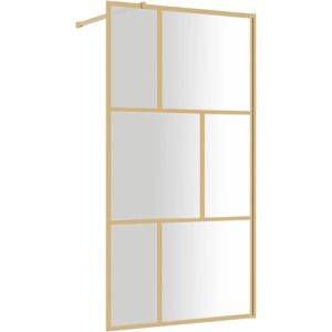 vidaXL Gold Walk-in Shower Wall with ESG Glass 115x195 cm vidaXL Gold Walk-in Shower Wall with ESG Glass 115x195 cm