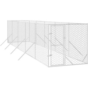 vidaXL - 7528 - Galvanized Steel Outdoor Dog Kennel - 2x10x2 m vidaXL - 7528 - Galvanized Steel Outdoor Dog Kennel - 2x10x2 m
