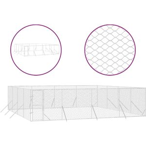 vidaXL 8x8x2 m Galvanized Steel Dog Kennel - Outdoor Pet Cage vidaXL 8x8x2 m Galvanized Steel Dog Kennel - Outdoor Pet Cage