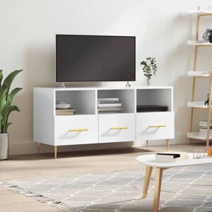 vidaXL White High Gloss Engineered Wood TV Cabinet - TV Unit vidaXL White High Gloss Engineered Wood TV Cabinet - TV Unit
