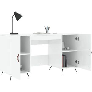 vidaXL White Gloss 140x50x75cm Engineered Wood Desk vidaXL White Gloss 140x50x75cm Engineered Wood Desk