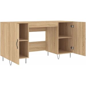 vidaXL Sonoma Oak Desk - Engineered Wood, 140x50x75 cm - Modern Industrial Style vidaXL Sonoma Oak Desk - Engineered Wood, 140x50x75 cm - Modern Industrial Style