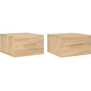 vidaXL Sonoma Eik Vegghengt Nattbord - Kompakt oppbevaringsrom vidaXL Sonoma Eik Vegghengt Nattbord - Kompakt oppbevaringsrom