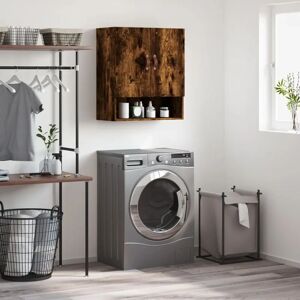 vidaXL Smoked Oak Wall Cabinet - Wall Mounted Storage Unit vidaXL Smoked Oak Wall Cabinet - Wall Mounted Storage Unit