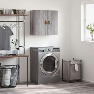 vidaXL Grey Sonoma Wall Cabinet 60x31x60 cm Engineered Wood Floating Storage Unit - Wall Cabinet vidaXL Grey Sonoma Wall Cabinet 60x31x60 cm Engineered Wood Floating Storage Unit - Wall Cabinet