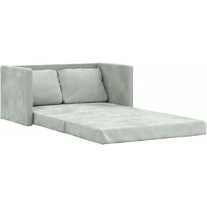 vidaXL - Schlafsofa - Vloermodel - 2-in-1 - 122x204x55 - Samtvel - Hellgrau vidaXL - Schlafsofa - Vloermodel - 2-in-1 - 122x204x55 - Samtvel - Hellgrau
