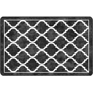 vidaXL Black and White Washable Patchwork Rug - 190x300 cm vidaXL Black and White Washable Patchwork Rug - 190x300 cm
