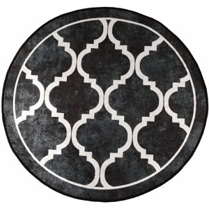 vidaXL Black Grey Washable Patchwork Rug - 120 cm Floor Mat vidaXL Black Grey Washable Patchwork Rug - 120 cm Floor Mat