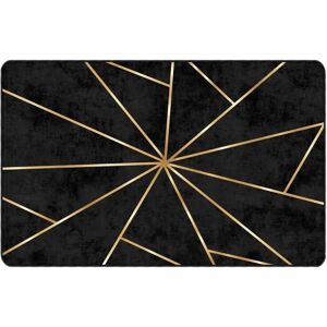 vidaXL Black and Gold Washable Patchwork Rug - Non-slip Home Floor vidaXL Black and Gold Washable Patchwork Rug - Non-slip Home Floor