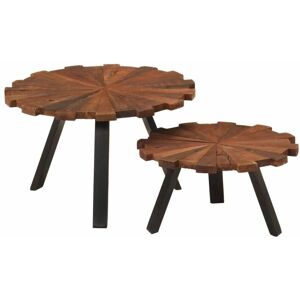 vidaXL Coffee Table Set - Reclaimed Wood & Iron Brown vidaXL Coffee Table Set - Reclaimed Wood & Iron Brown