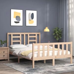 vidaXL Brown Wooden Bed Frame 120x190 - Support & Rustic Look vidaXL Brown Wooden Bed Frame 120x190 - Support & Rustic Look
