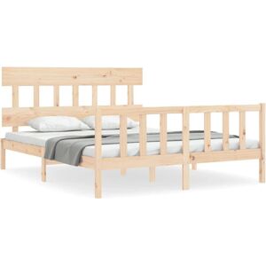 vidaXL 3193341 Rammemadrass King Size Brun Massivt Tre - Rammemadrass vidaXL 3193341 Rammemadrass King Size Brun Massivt Tre - Rammemadrass