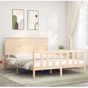 Vidaxl Bed Frame with Solid Pine Wood, Brown - Bed frame Vidaxl Bed Frame with Solid Pine Wood, Brown - Bed frame