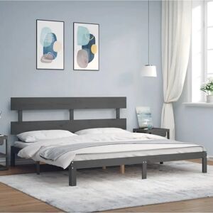 vidaXL Wooden Bed Frame for 200x200 cm Mattress - Rustic Design vidaXL Wooden Bed Frame for 200x200 cm Mattress - Rustic Design