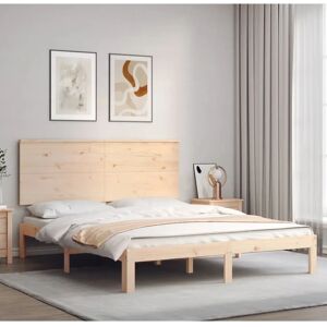 VidaXL Bed Frame with Solid Wood Headboard - Bed Type VidaXL Bed Frame with Solid Wood Headboard - Bed Type