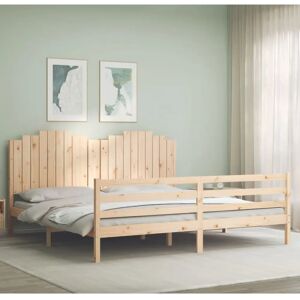 Vidaxl Solid Pine Bed Frame - 200x200 cm Brown Vidaxl Solid Pine Bed Frame - 200x200 cm Brown