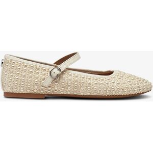 Steve Madden Vinetta-P Vit Textil-beaded Low Heel Sandal - Dam Steve Madden Vinetta-P Vit Textil-beaded Low Heel Sandal - Dam