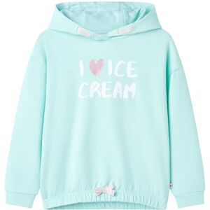 vidaXL Kids' Hooded Sweatshirt Light Aqua 116 - Kids' Hooded Sweatshirt vidaXL Kids' Hooded Sweatshirt Light Aqua 116 - Kids' Hooded Sweatshirt