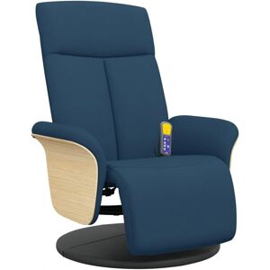 VIDAXL Blauwe Massage Stoel met Voetensteun - Relaxstoel VIDAXL Blauwe Massage Stoel met Voetensteun - Relaxstoel