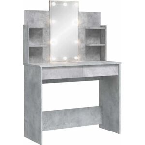 vidaXL Grey Concrete LED Makeup Vanity - Dressing Table vidaXL Grey Concrete LED Makeup Vanity - Dressing Table