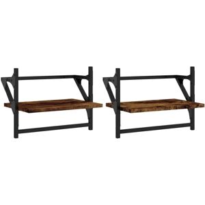 vidaXL Smoked Oak Wall Shelves Set - 2 pcs, 40x25x30 cm vidaXL Smoked Oak Wall Shelves Set - 2 pcs, 40x25x30 cm