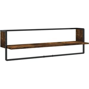 vidaXL 836315 Oak Wall Shelf Set - Wooden, Metal Storage vidaXL 836315 Oak Wall Shelf Set - Wooden, Metal Storage