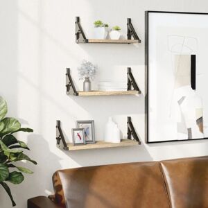 VidaXL 3-Piece Wall Shelf Set - Wall Shelves Set VidaXL 3-Piece Wall Shelf Set - Wall Shelves Set