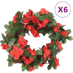 vidaXL Kunstbloem Garlands - Rood 250 cm - 6 stuks vidaXL Kunstbloem Garlands - Rood 250 cm - 6 stuks