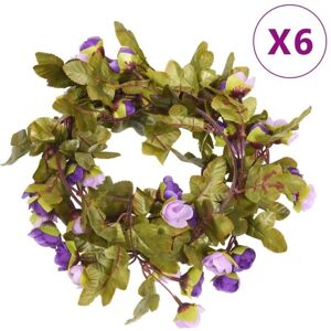 vidaXL Künstliche Blumenketten - 6 Stück - Hellviolett - Weihnachtsdekoration vidaXL Künstliche Blumenketten - 6 Stück - Hellviolett - Weihnachtsdekoration