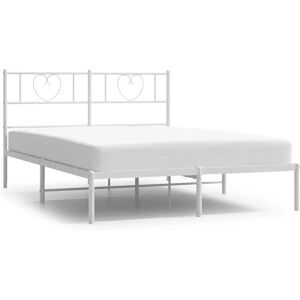 vidaXL Bettgestell - Metall, Weiß, 150x200cm - Bettgestell vidaXL Bettgestell - Metall, Weiß, 150x200cm - Bettgestell