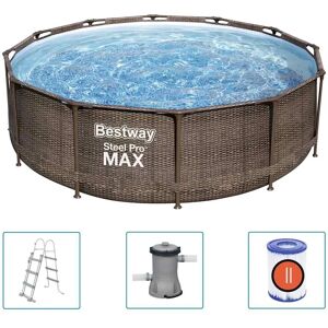 Piscine Steel Pro MAX de Bestway avec look rotin - Piscine Piscine Steel Pro MAX de Bestway avec look rotin - Piscine