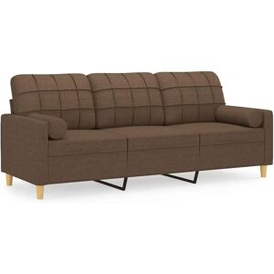 vidaXL Canapé 3 Places en Tissu Marron - Canapé vidaXL Canapé 3 Places en Tissu Marron - Canapé