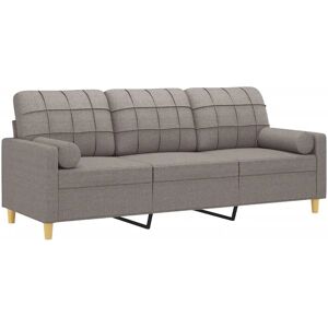 vidaXL Canapé 3 places Taupe - Canapé vidaXL Canapé 3 places Taupe - Canapé