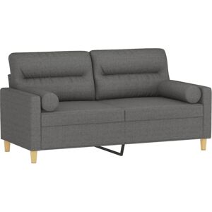MAISONCHIC Canapé - 2 Places Tissu Gris Foncé avec Coussins MAISONCHIC Canapé - 2 Places Tissu Gris Foncé avec Coussins