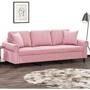 Canapé en Velours Rose 3 Places vidaXL - Mobilier Lounge Canapé en Velours Rose 3 Places vidaXL - Mobilier Lounge