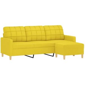 Vidaxl - Canapea de 3 locuri cu taburet - Galben Vidaxl - Canapea de 3 locuri cu taburet - Galben