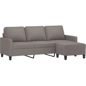 VIDAXL Graues 3-Sitzer Sofa mit Fußhocker VIDAXL Graues 3-Sitzer Sofa mit Fußhocker