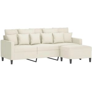 Canapé Velours 3 Places VIDAXL avec Ottoman - Canapé - Publicité Canapé Velours 3 Places VIDAXL avec Ottoman - Canapé - Publicité