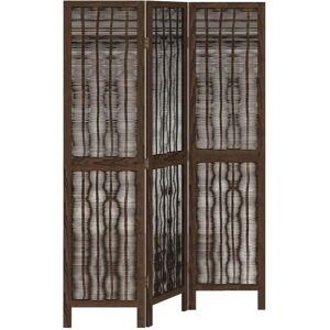 vidaXL 3 pcs. Room Divider Dark Brown Solid Wood Paulownia - Room Divider Panel vidaXL 3 pcs. Room Divider Dark Brown Solid Wood Paulownia - Room Divider Panel