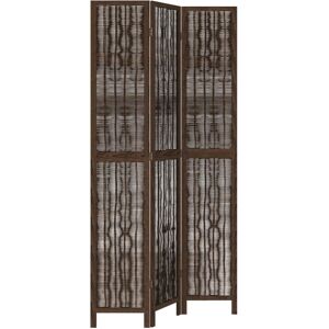 vidaXL Room Divider 3 Panels Privacy Screen Dark Brown Solid Wood Paulownia - Room Divider vidaXL Room Divider 3 Panels Privacy Screen Dark Brown Solid Wood Paulownia - Room Divider