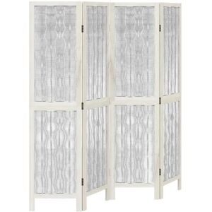 vidaXL White 4-Panel Room Divider - Room Divider vidaXL White 4-Panel Room Divider - Room Divider