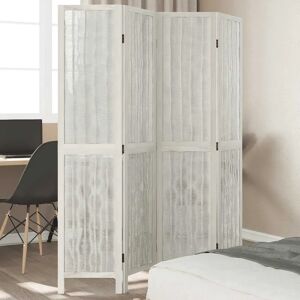 vidaXL White 4-Panel Room Divider - Office Privacy Screen vidaXL White 4-Panel Room Divider - Office Privacy Screen