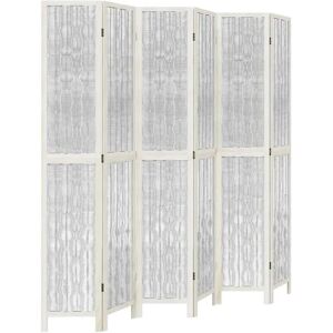 vidaXL White 6-Panel Solid Wood Room Divider - Room Divider vidaXL White 6-Panel Solid Wood Room Divider - Room Divider