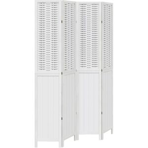 vidaXL White 4-Panel Room Divider - Room Divider vidaXL White 4-Panel Room Divider - Room Divider