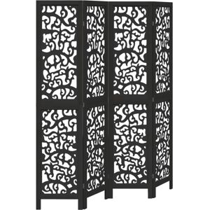 vidaXL 4-Piece Black Wooden Room Divider - Privacy Screen 40x180cm vidaXL 4-Piece Black Wooden Room Divider - Privacy Screen 40x180cm